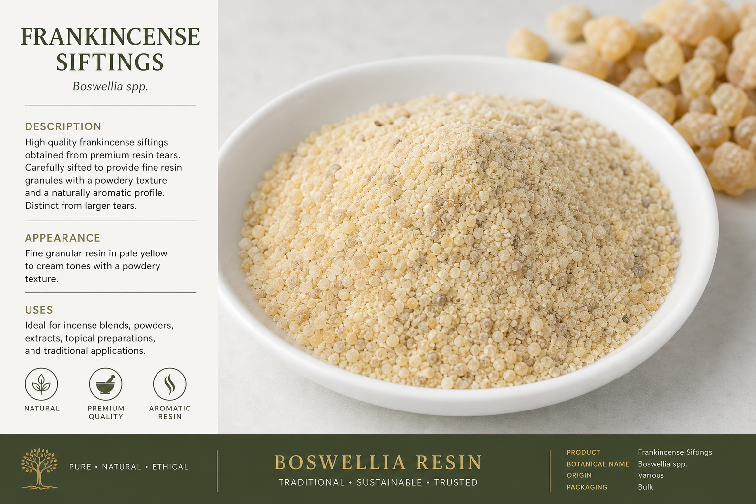 Gum Olibanum Siftings Boswellia sp