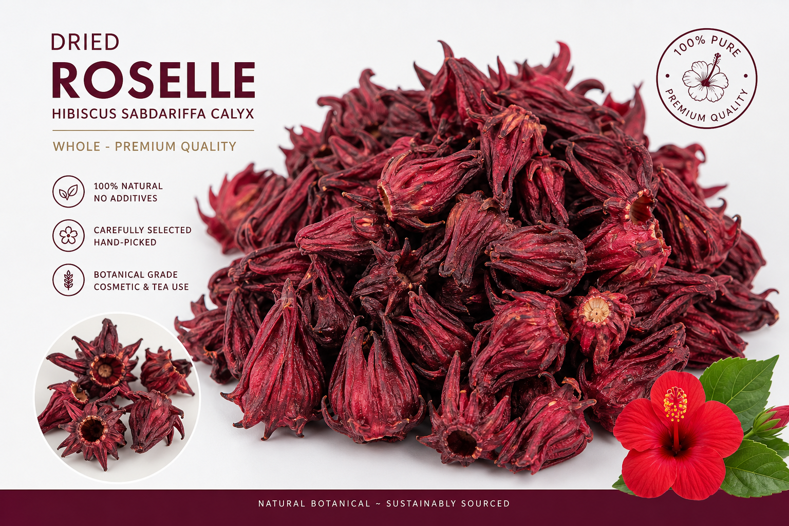 Hibiscus Flowers Whole Hibiscus sabdariffa