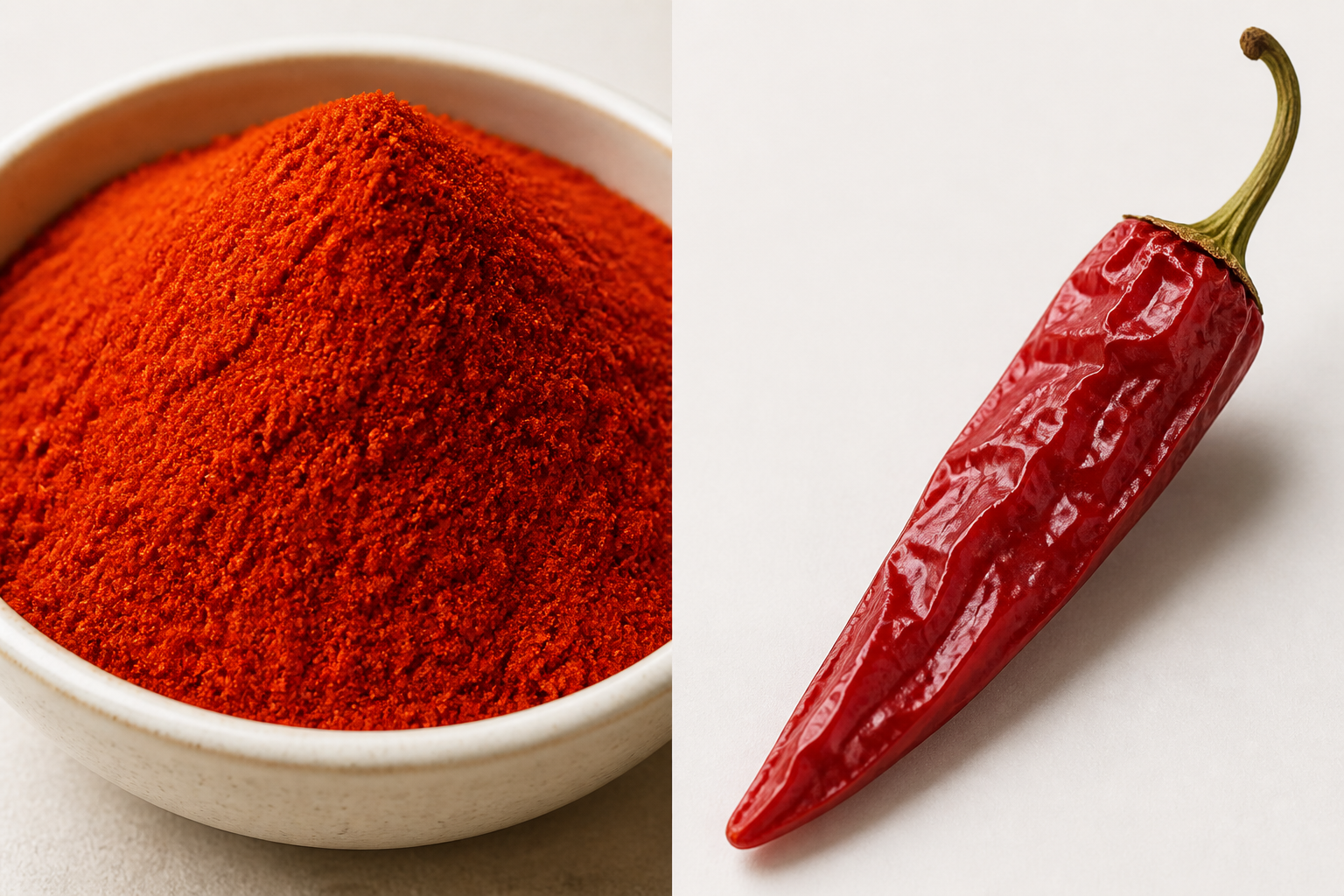 Cayenne Powder Capsicum annum and other fruits of the Capsicum family