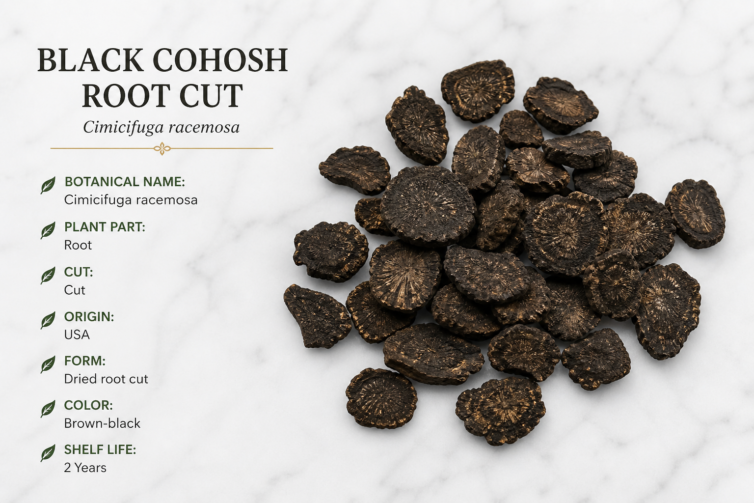 Cohosh Root Black Cut Cimicifuga racemosa