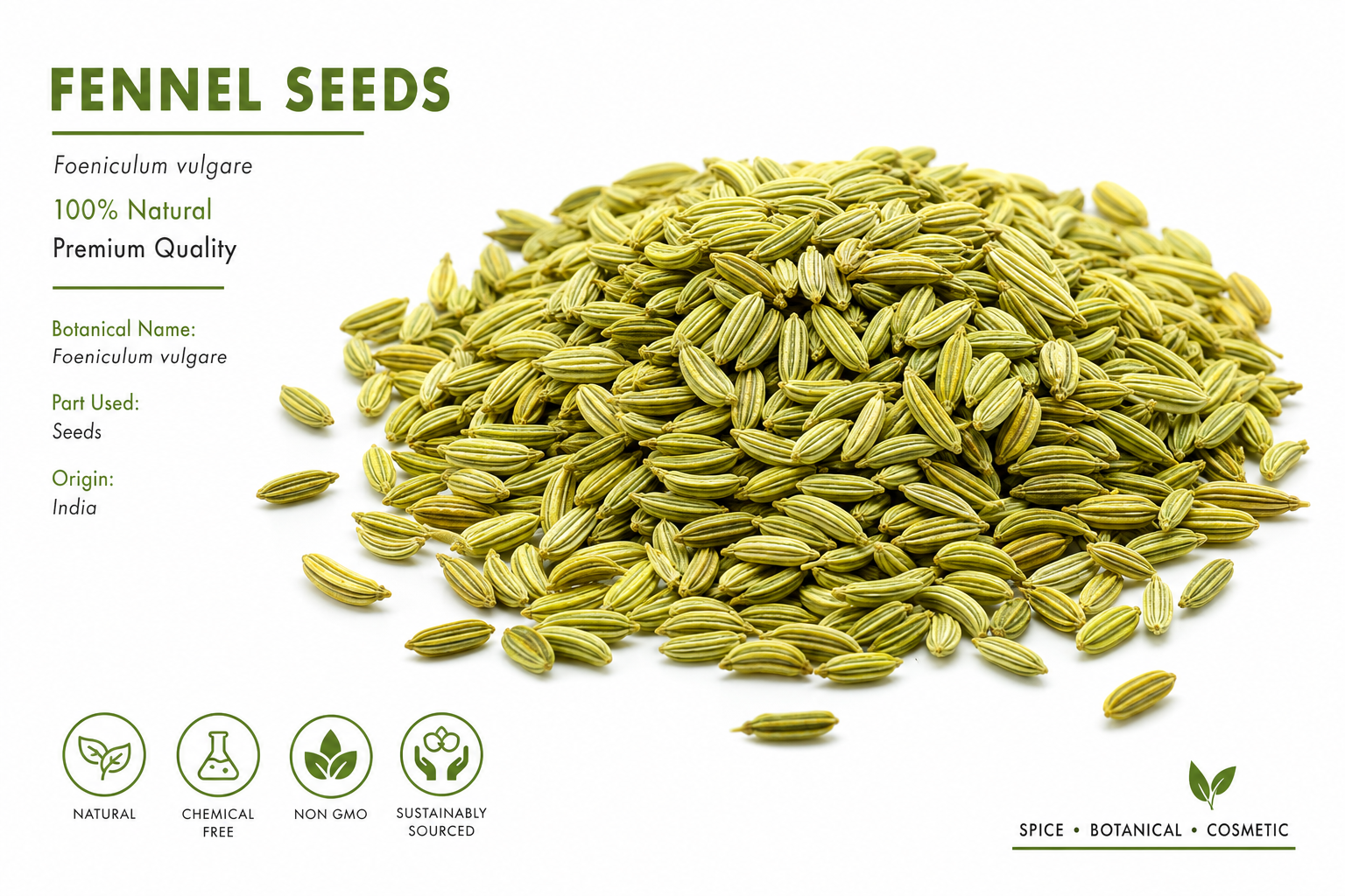 Fennel Seed Whole Foeniculum vulgare