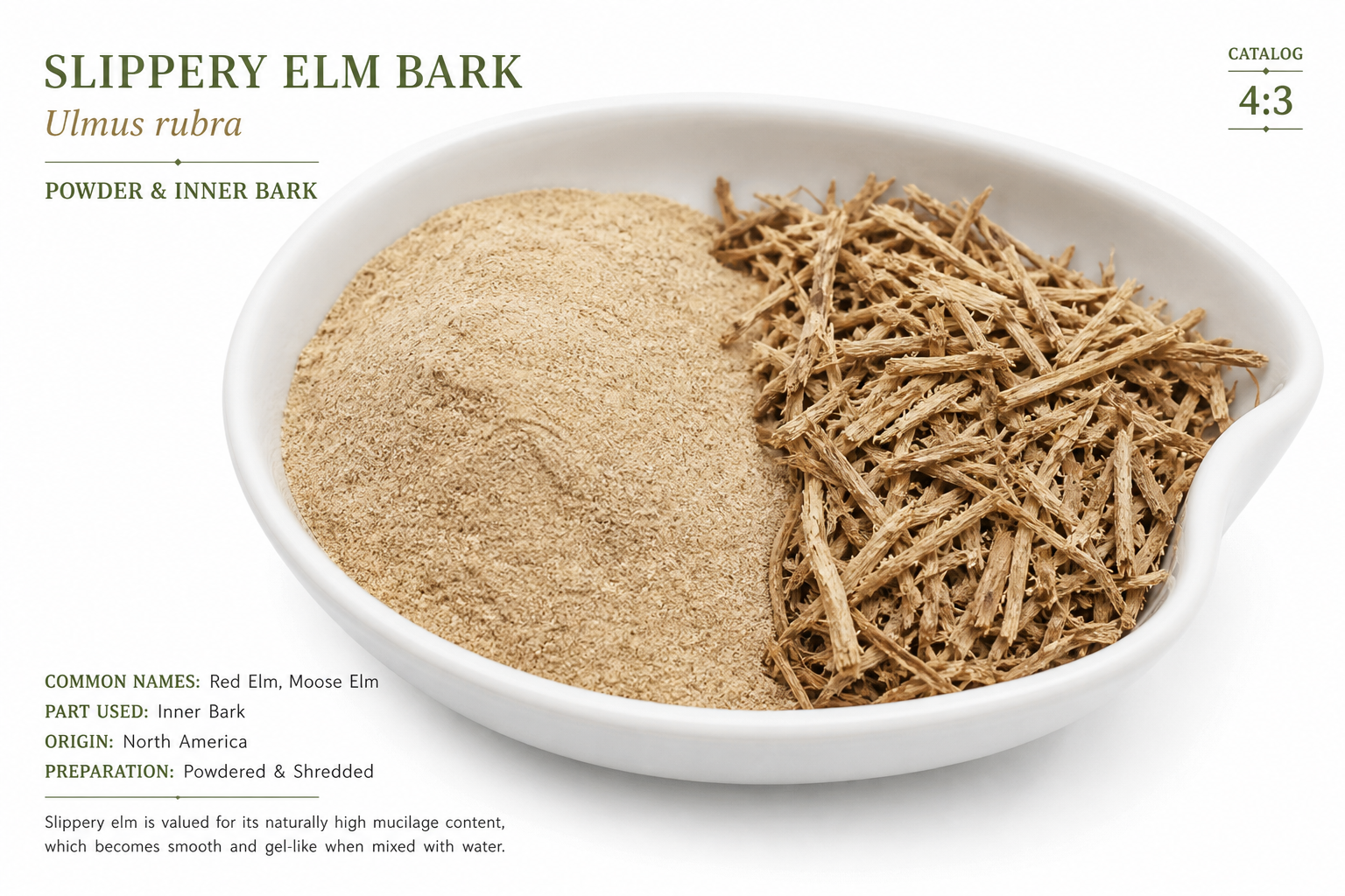 Slippery Elm Bark Powder Ulmus rubra